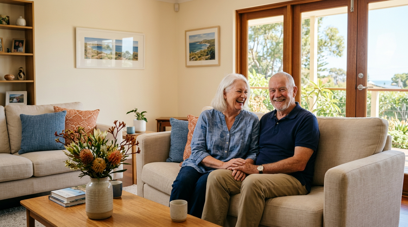 Happy homeowners after a fresh coat of paint